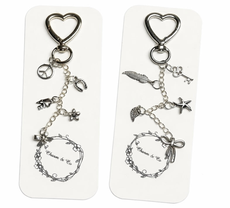 All Silver Charm Key Chain